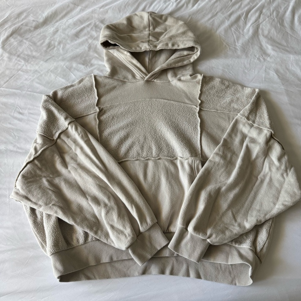 aerie Beige/Taupe Oversized Pullover Hoodie